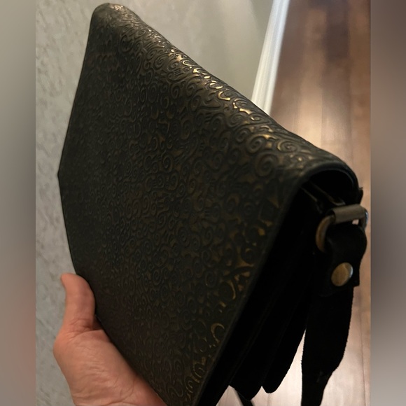 Vintage, Black Suede Evening Bag - Picture 9 of 9